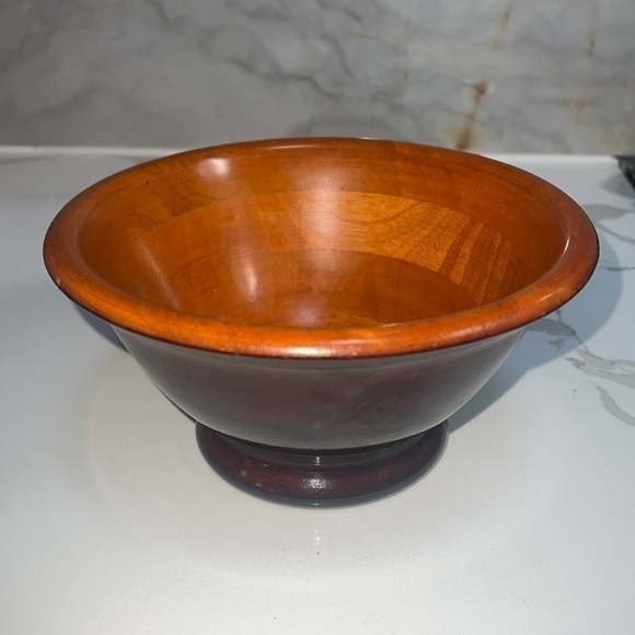 Teak Wood Polished 7” Diameter Bowl - Picture 1 of 5